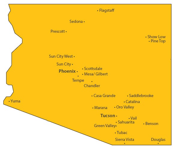 亚利桑那州的社区地图