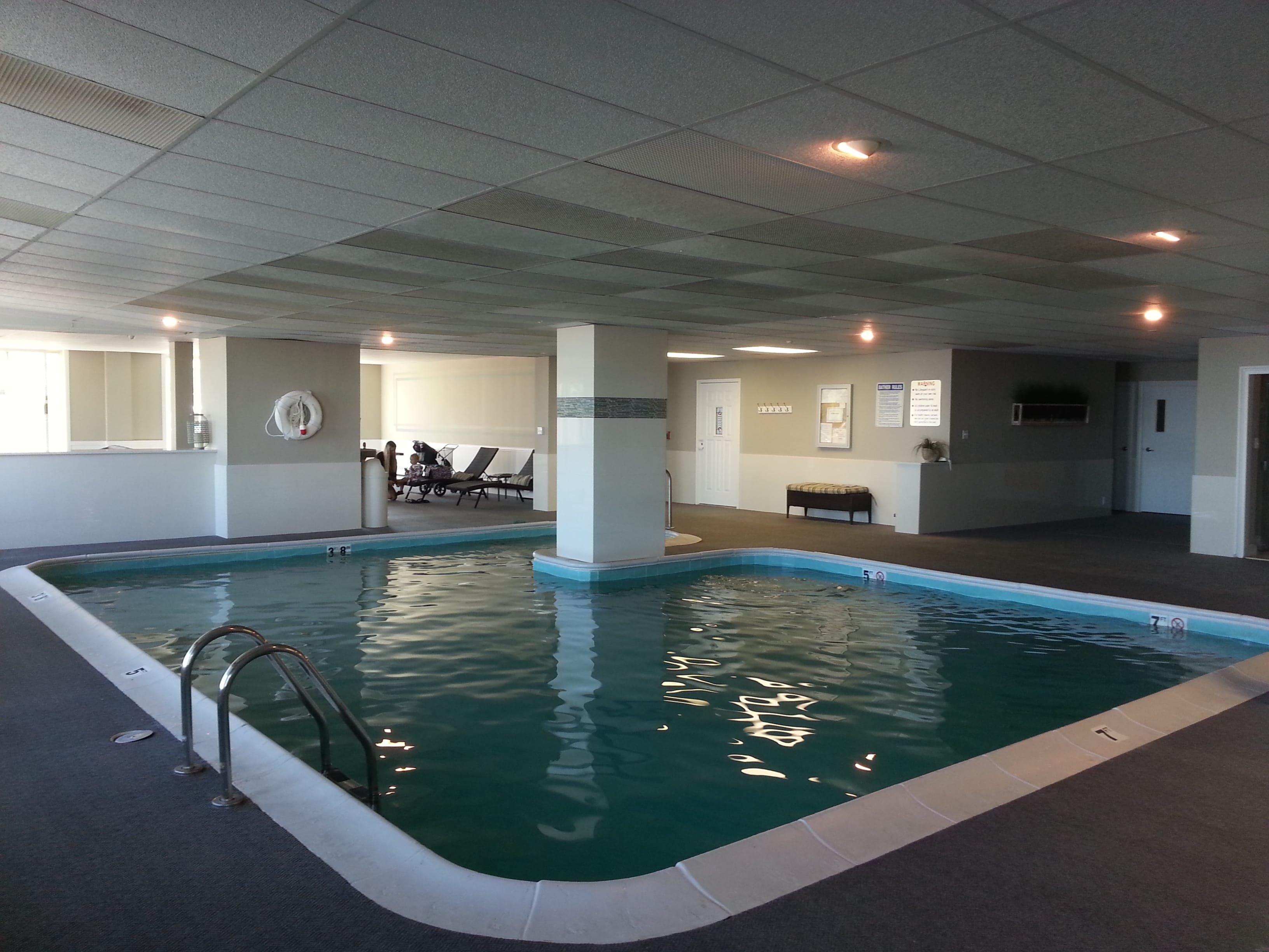 Harbour Mansion is just one of two beachfront condos with an indoor pool.