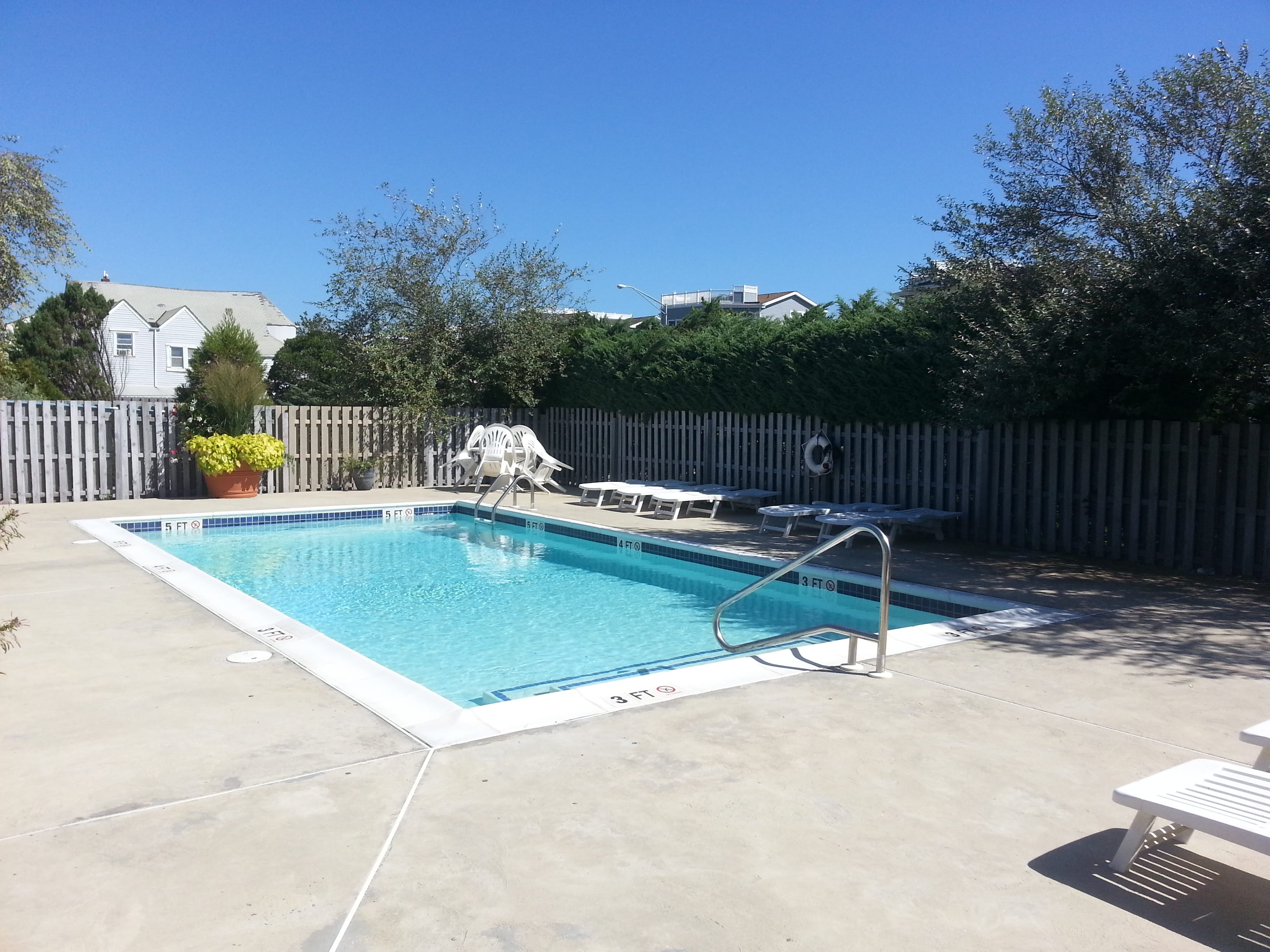 Among the amenities in Chris' Landing is this pool which is fenced and landscaped for privacy.