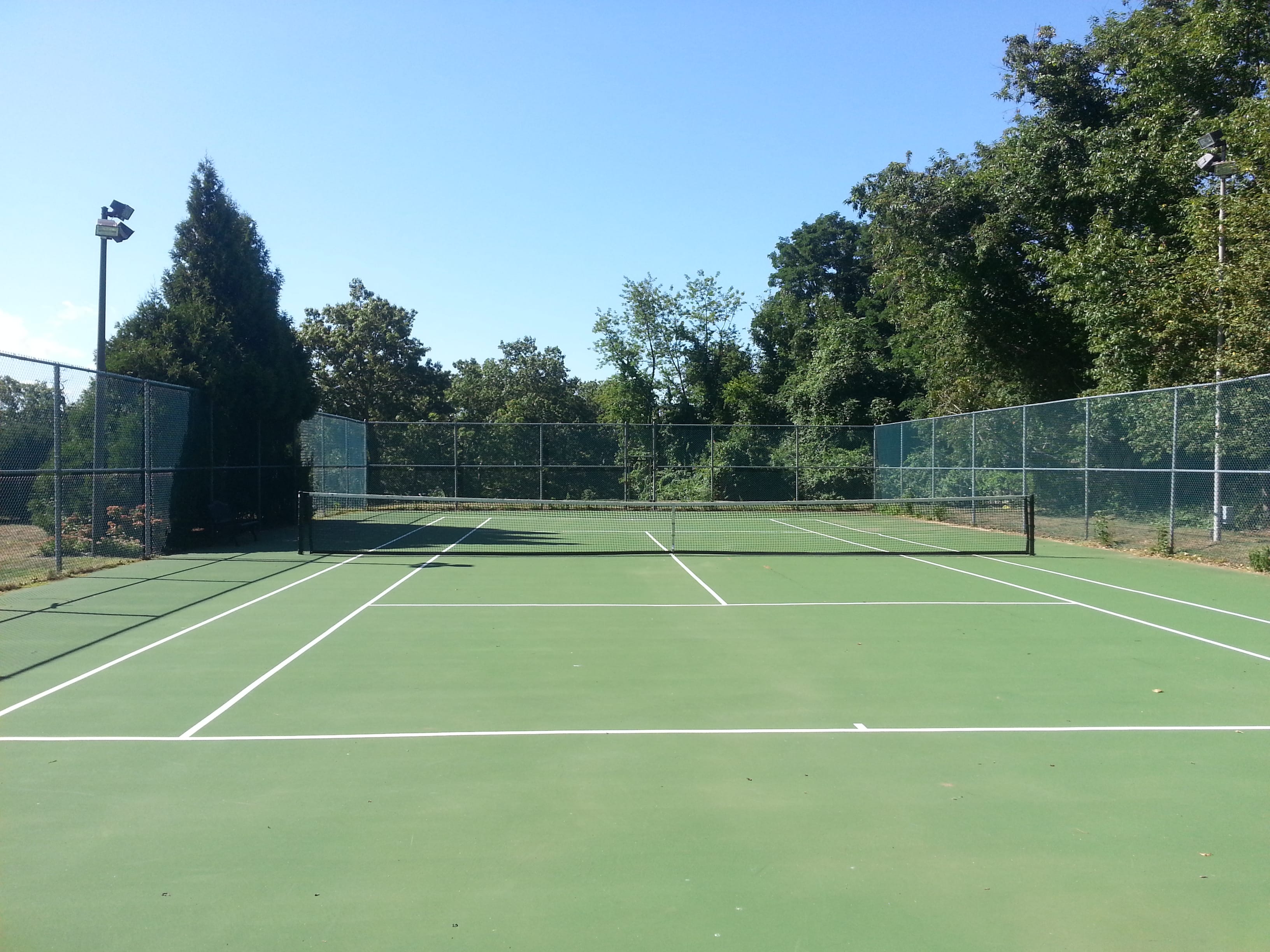 Among the amenities at Easpointe is this tennis court located next to the pool.
