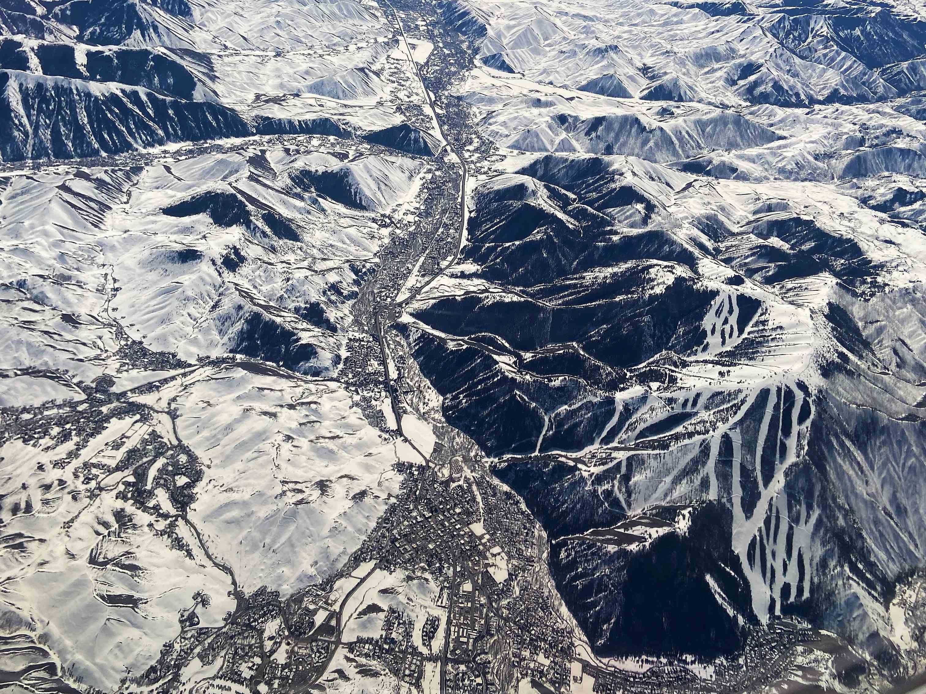 Sun Valley and Wood River Valley from Plane